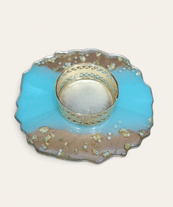 Golden Glow Acrylic Tealight Holder – Festive Candle Stand