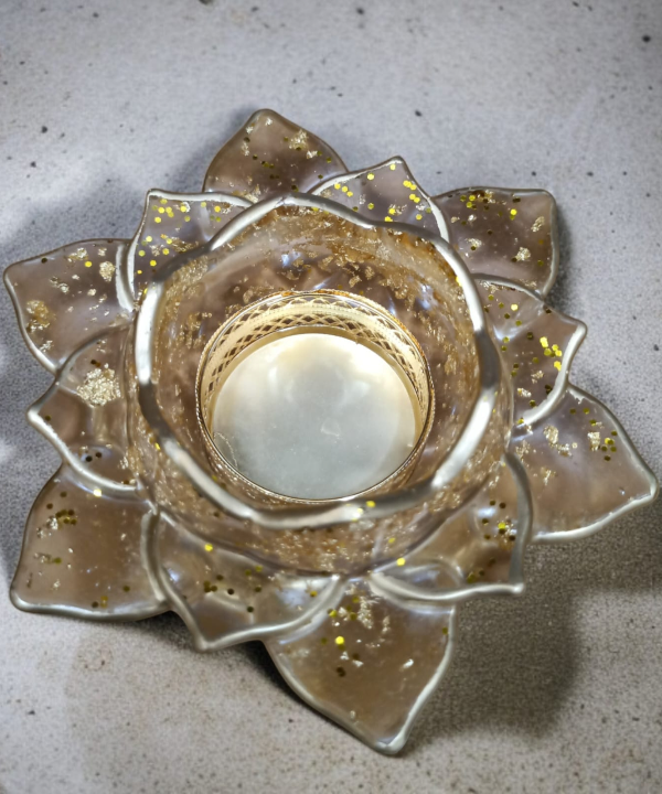 Golden Glow Acrylic Tealight Holder