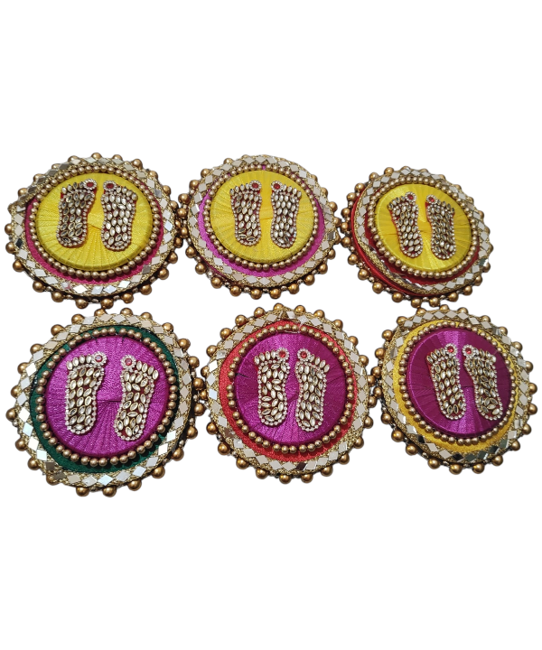 1Pc Laxmi Charan Paduka Decorative Charan