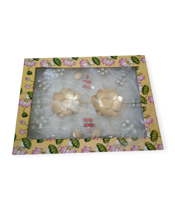 Lotus Metal Tealight Holder with Crystal Floral Design
