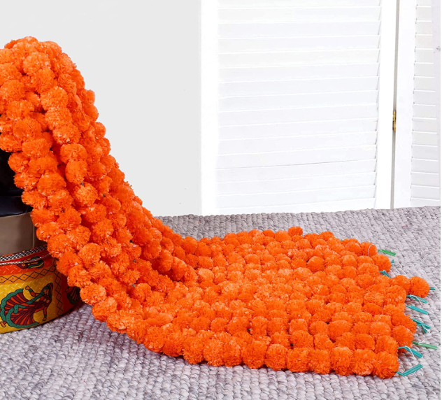 Orange Marigold Flower Decoration String (Set Of 5 pc)