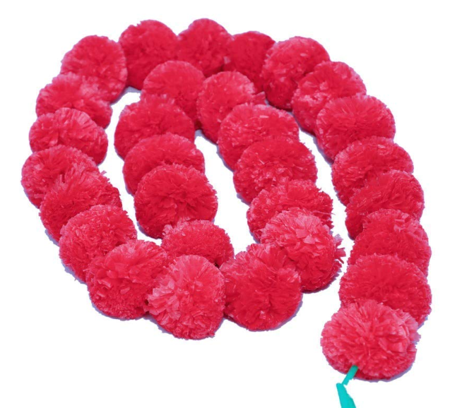 Red Marigold Flower Decoration String(Set of 5 pc)