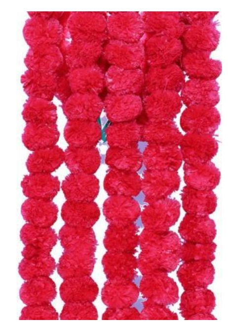 Red Marigold Flower Decoration String(Set of 5 pc)