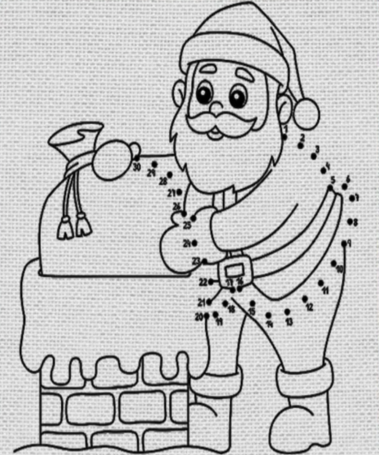 Santa Claus DIY  Canvas Base for Painting