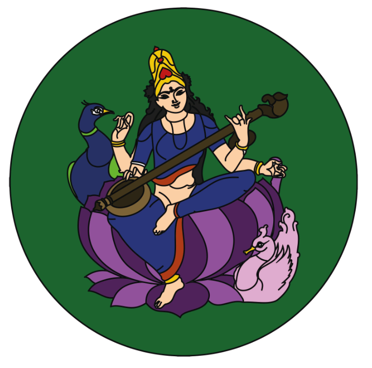 MDF Pre Marked Round Sarswati Mata