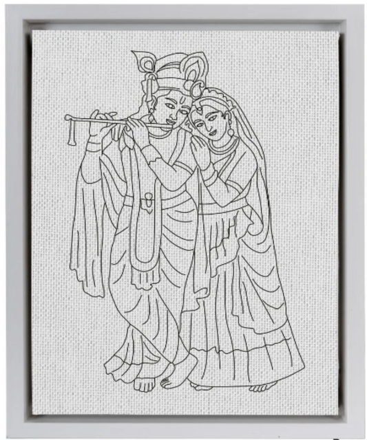 Radha Krishna DIY  Canvas Base for Painting