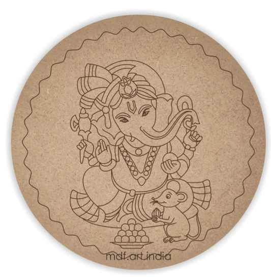MDF Pre Marked ganesha Round