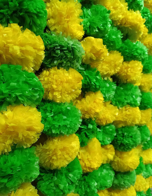 Yellow & Green Marigold Flower Decoration String(Set Of 5 Pc)