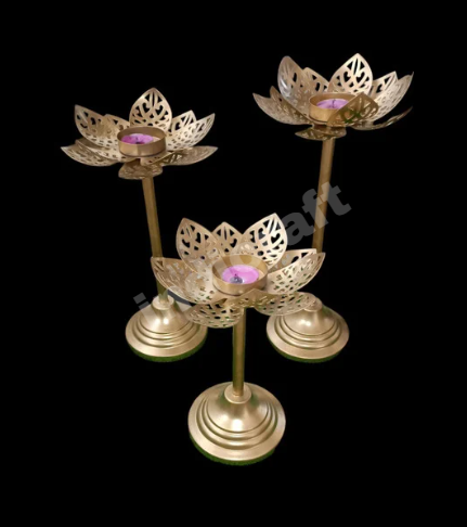 Lotus Tealight Candle Stand (set of 3pc)