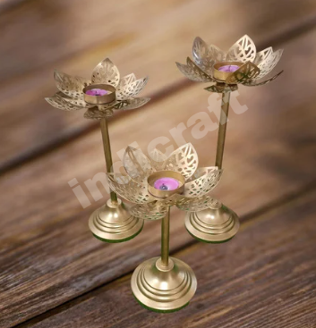 Lotus Tealight Candle Stand (set of 3pc)