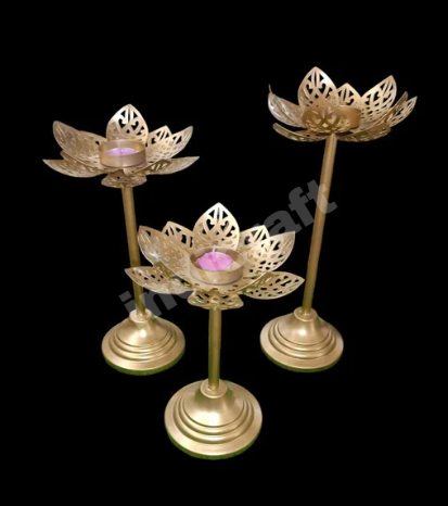 Lotus Tealight Candle Stand (set of 3pc)