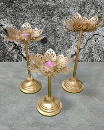 Lotus Tealight Candle Stand (set of 3pc)