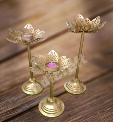 Lotus Tealight Candle Stand (set of 3pc)