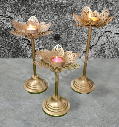 Lotus Tealight Candle Stand (set of 3pc)
