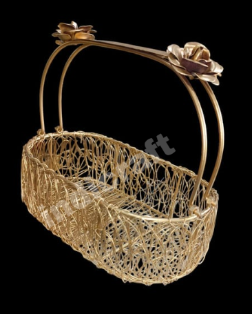 Metal Mesh Oval Shape Gift Basket