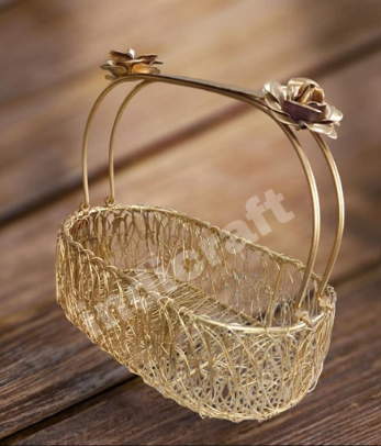 Metal Mesh Oval Shape Gift Basket