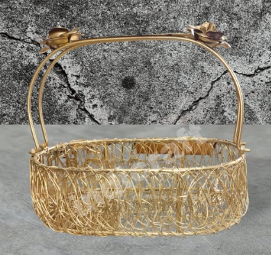 Metal Mesh Oval Shape Gift Basket