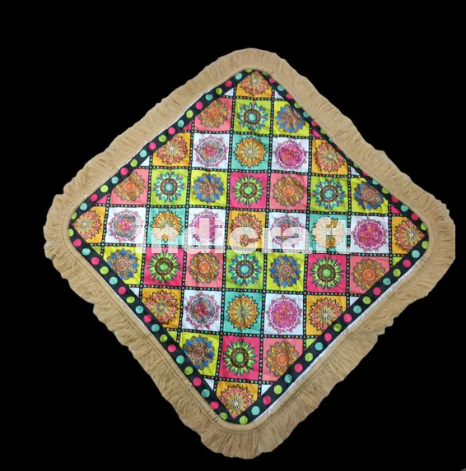 Multicolour Prayer Mat/Aasan/Pooja Mat/Meditation Mat/Multipurpose Rug Mat 27 X 27 (in inch)
