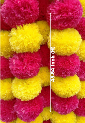 Yellow & Red Marigold Flower Decoration String(Set of 5 pc)