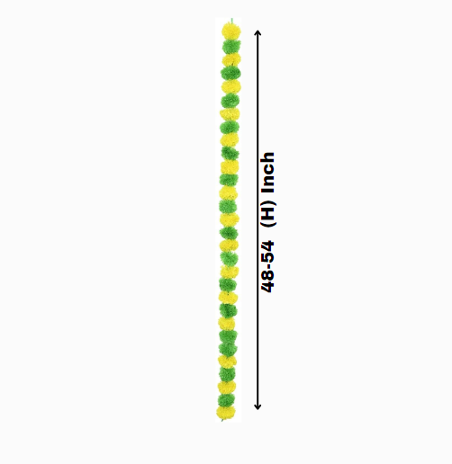 Yellow & Green Marigold Flower Decoration String(Set Of 5 Pc)