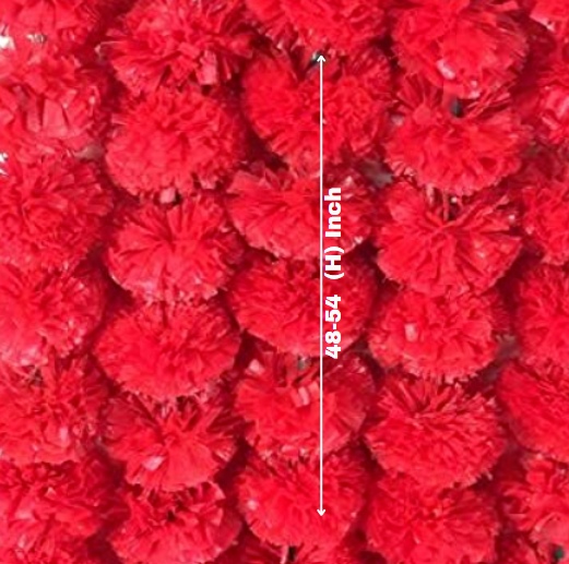 Red Marigold Flower Decoration String(Set of 5 pc)