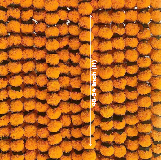 Orange with Mango Leaf Marigold Flower String(set of 5 pc)