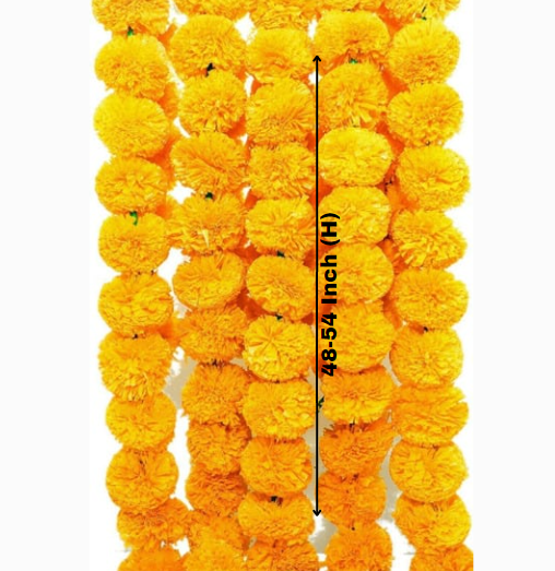 Yellow Marigold Flower Decoration String(Set Of 5 pc)