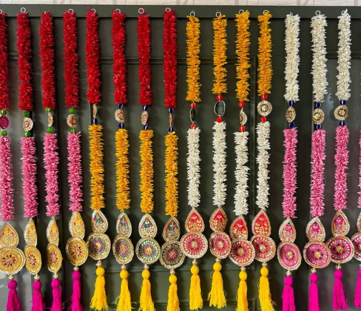 Color Gajra Hanging Strings Pair