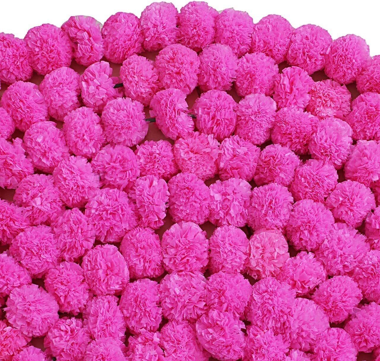 Pink Marigold Flower Decoration String (Set Of 5 Pc)