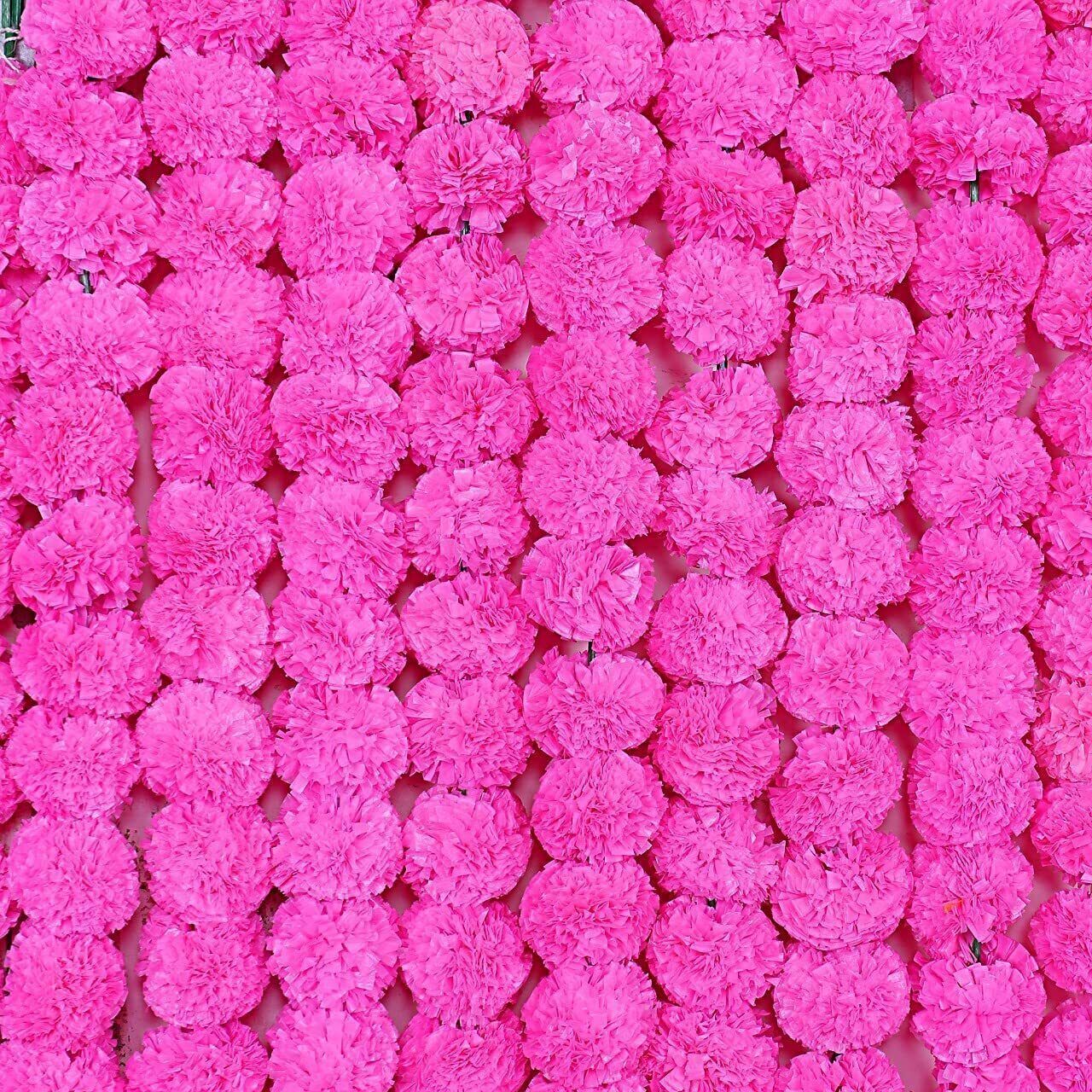 Pink Marigold Flower Decoration String (Set Of 5 Pc)
