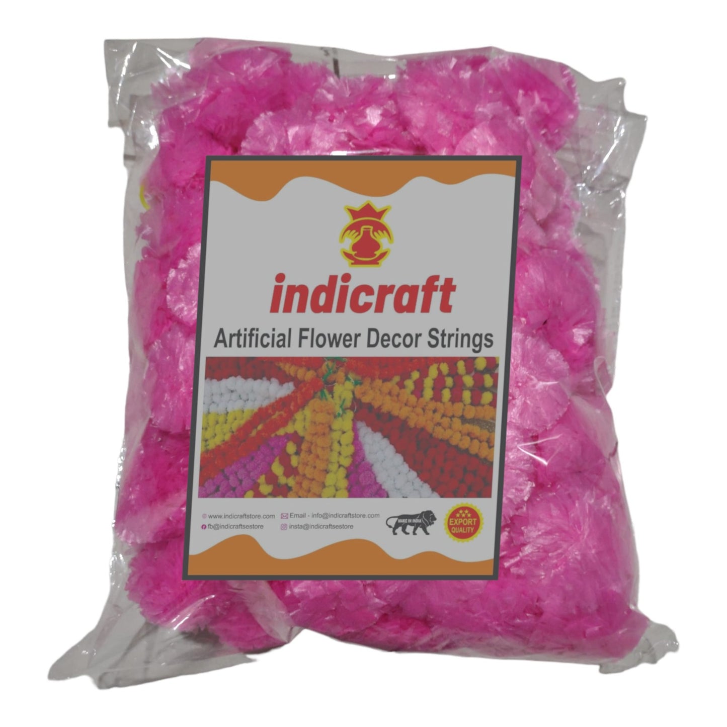 Pink Marigold Flower Decoration String (Set Of 5 Pc)