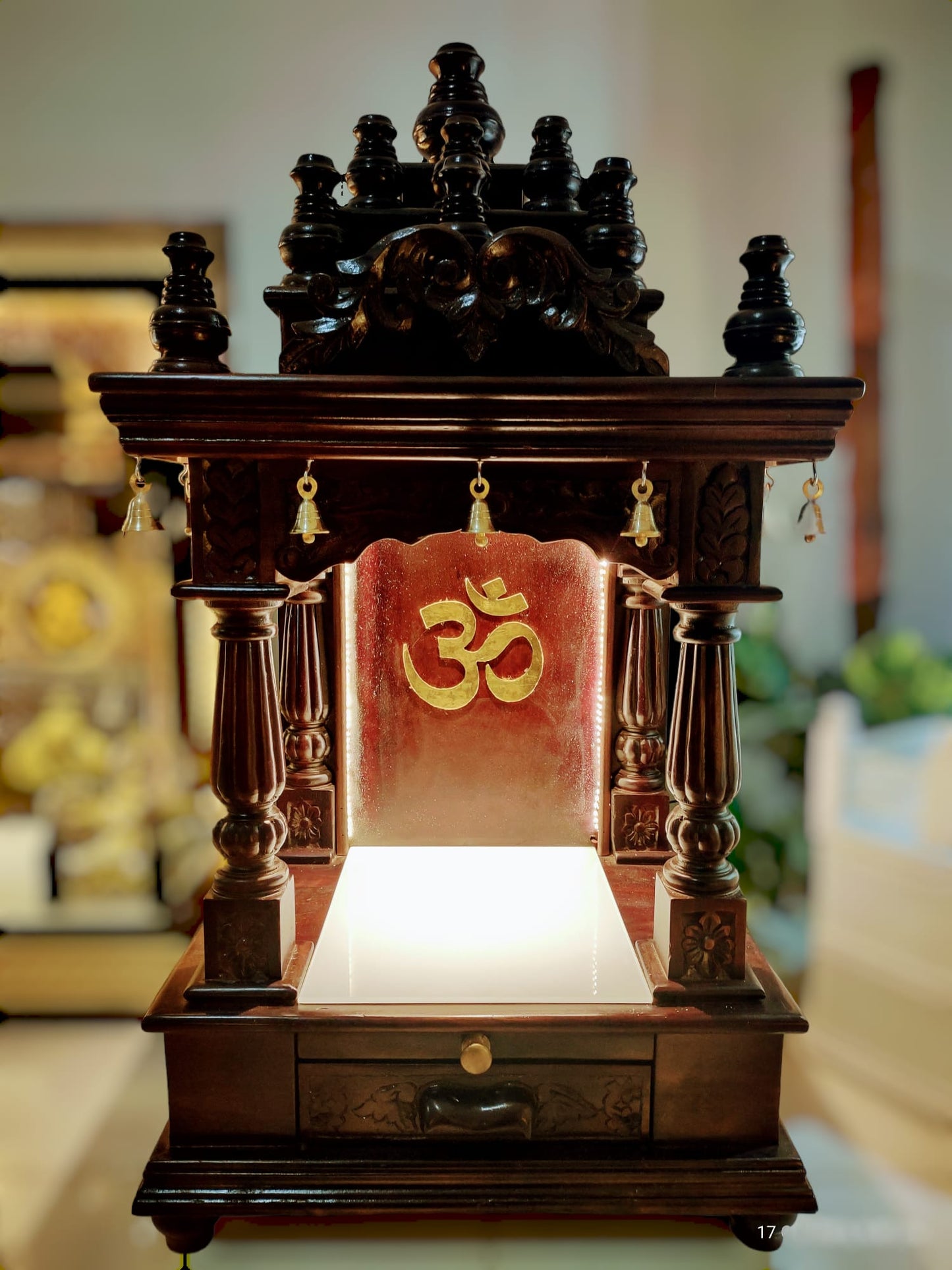 "The Traditional"Pooja Mandir(Single Drawer)