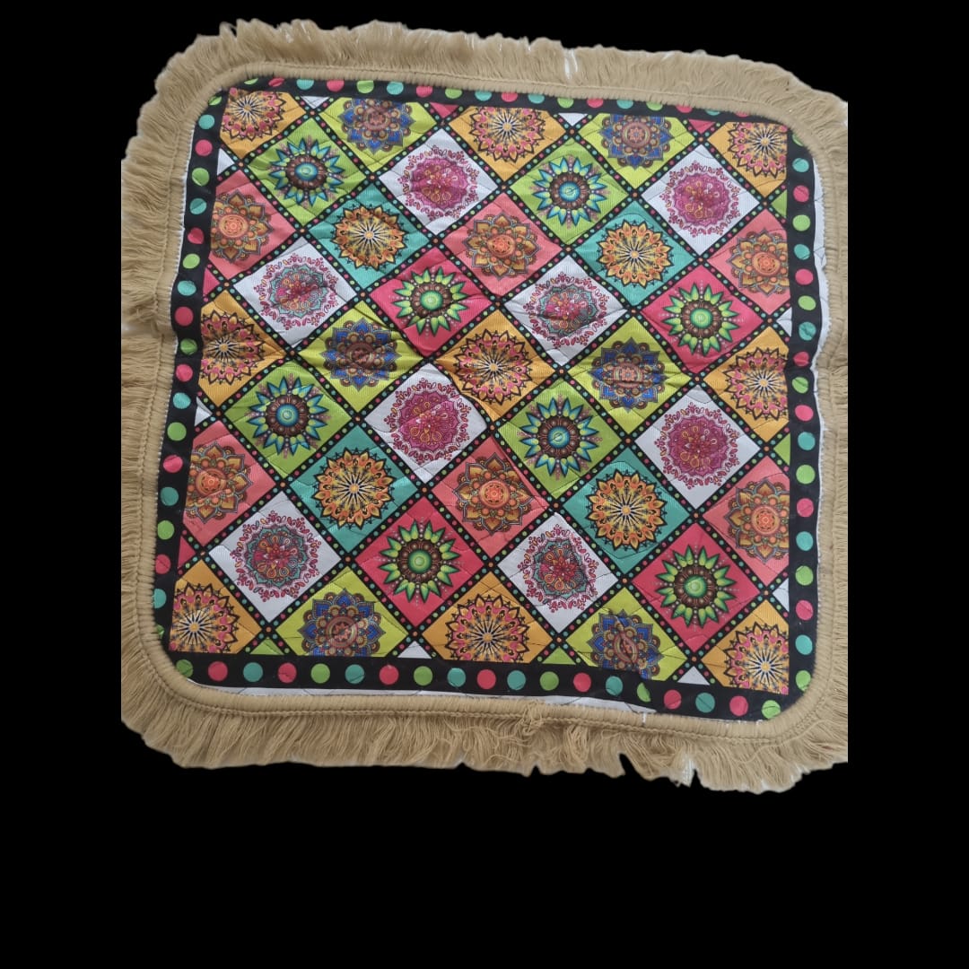 Multicolour Prayer Mat/Aasan/Pooja Mat/Meditation Mat/Multipurpose Rug Mat 27 X 27 (in inch)