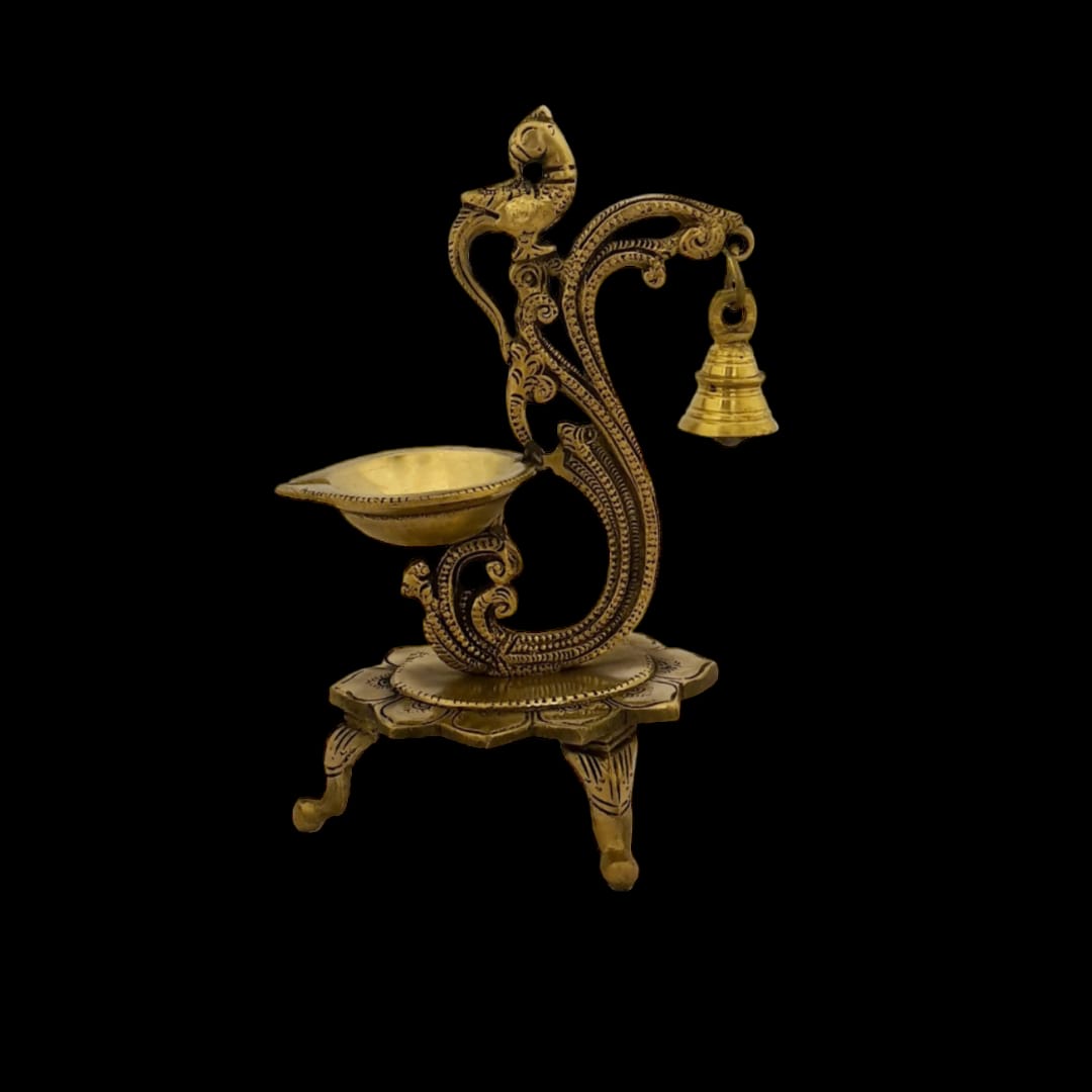 Brass Parrot Lamp with Bell(1pc)