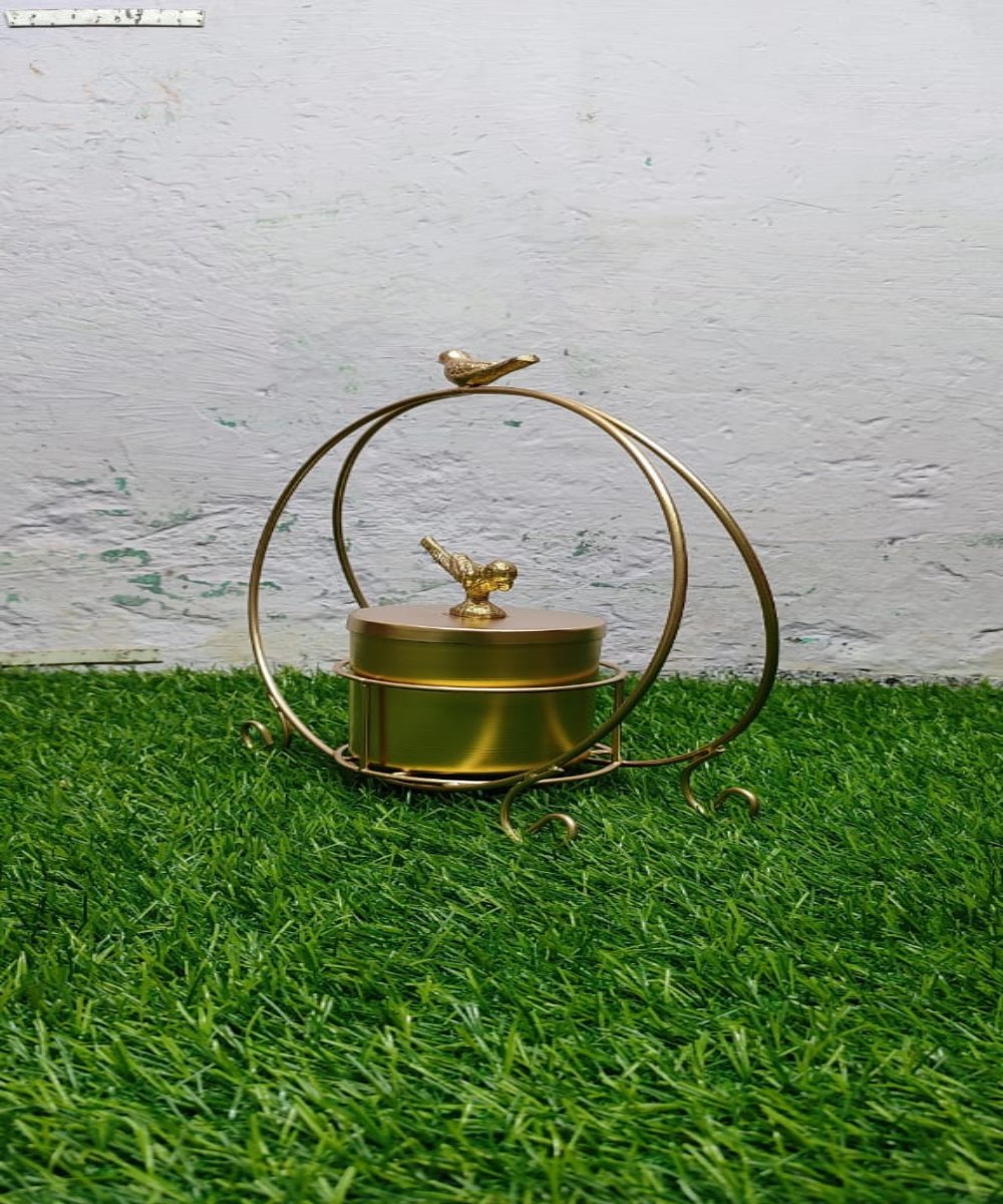 Metal Ring with Parrot Jar