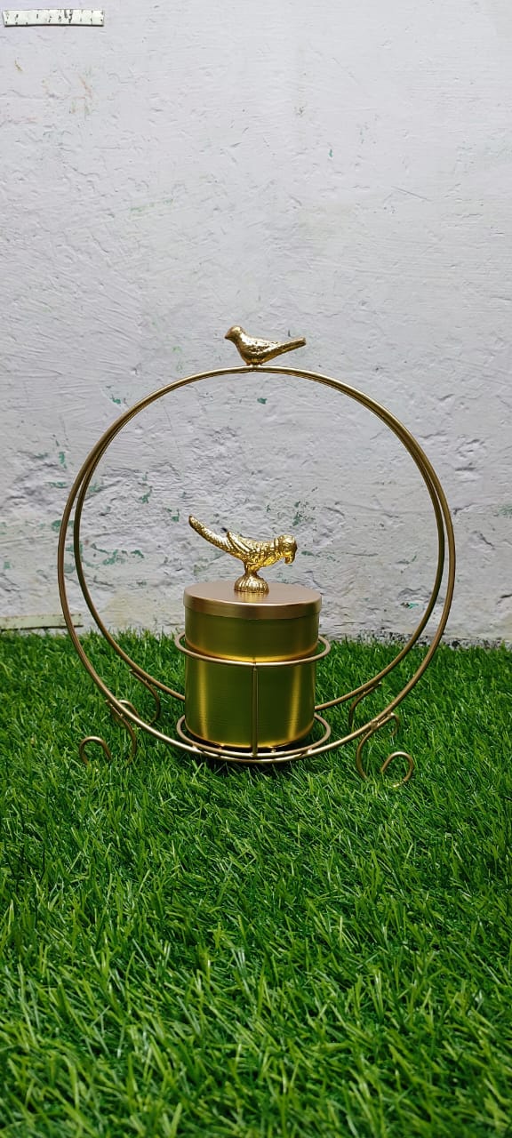 Metal Ring with Parrot Jar