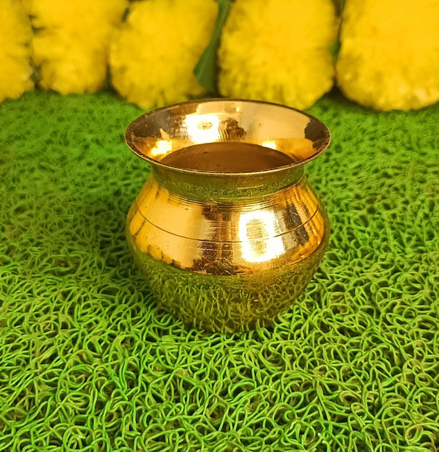 Golden Finish Ganesha Pooja Thali Set