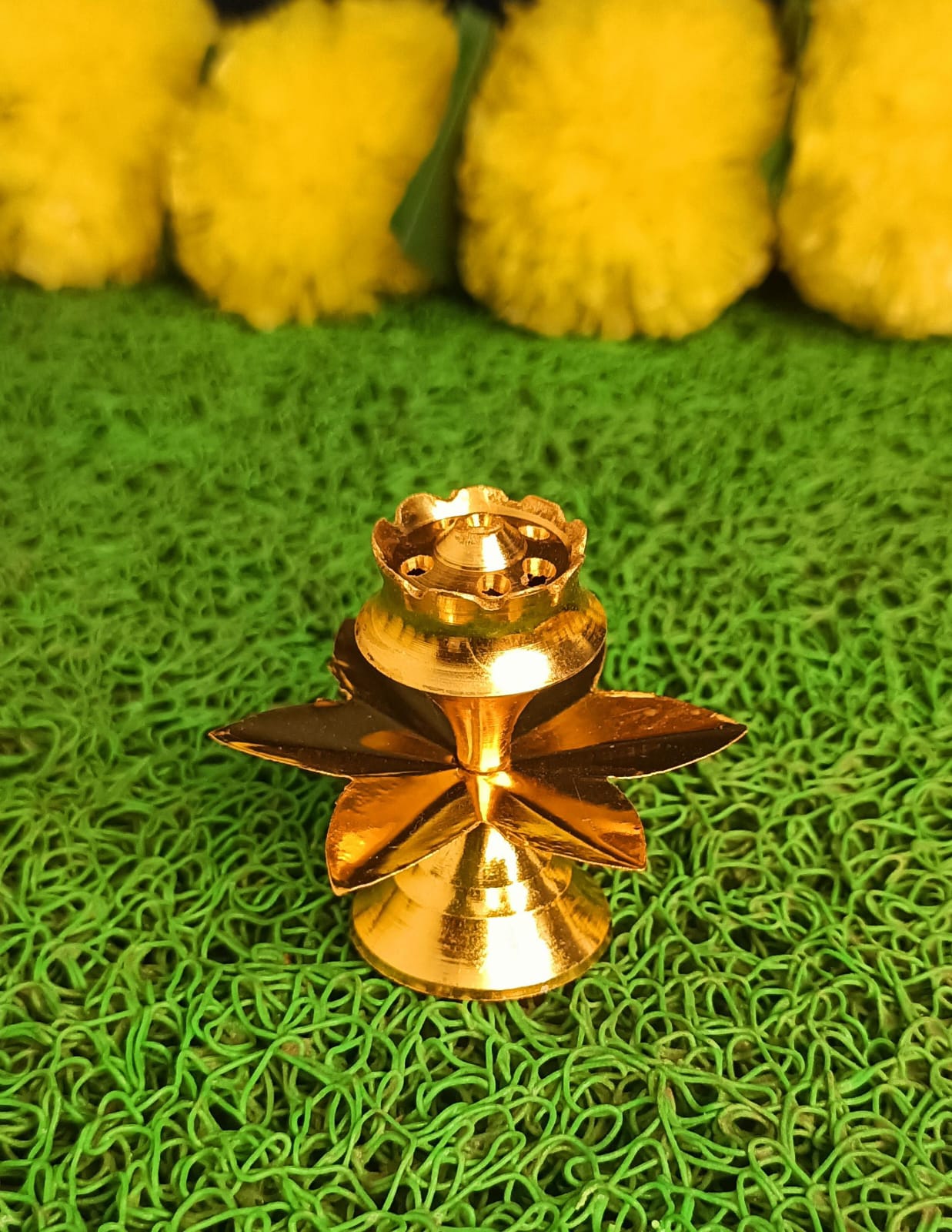 Golden Finish Ganesha Pooja Thali Set