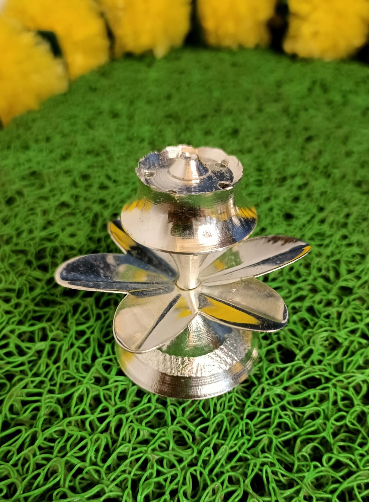 Silver Finish Ganesh Pooja Thali Set
