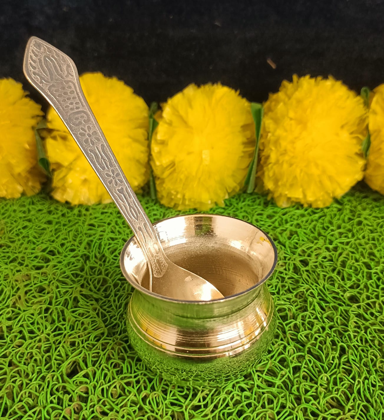 Silver Finish Ganesh Pooja Thali Set