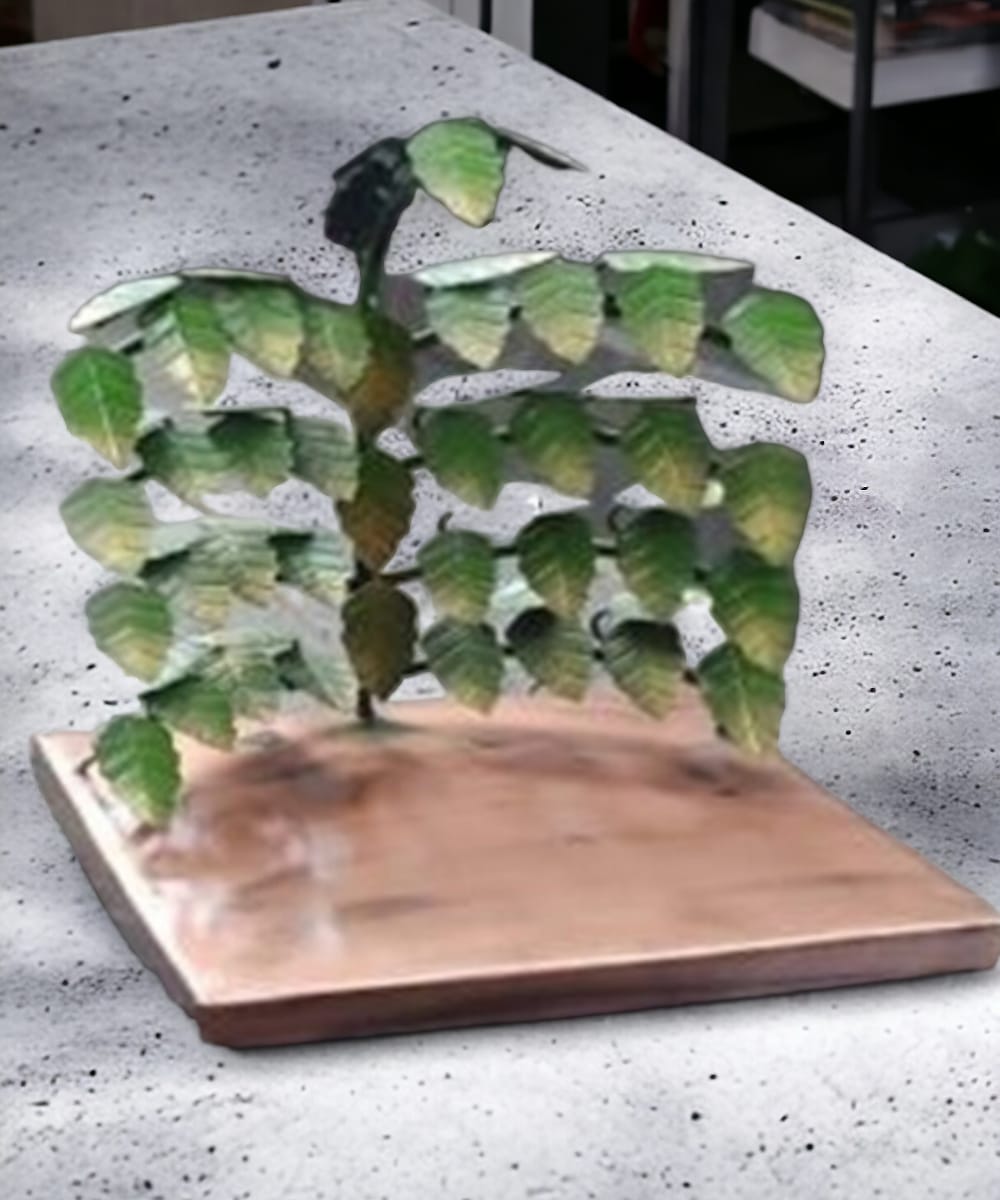 Metal Pipal Tree Table Decor