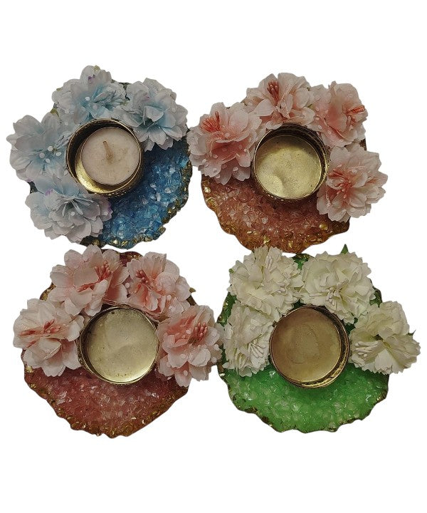 Resin 4 Flower Tea Light Holder