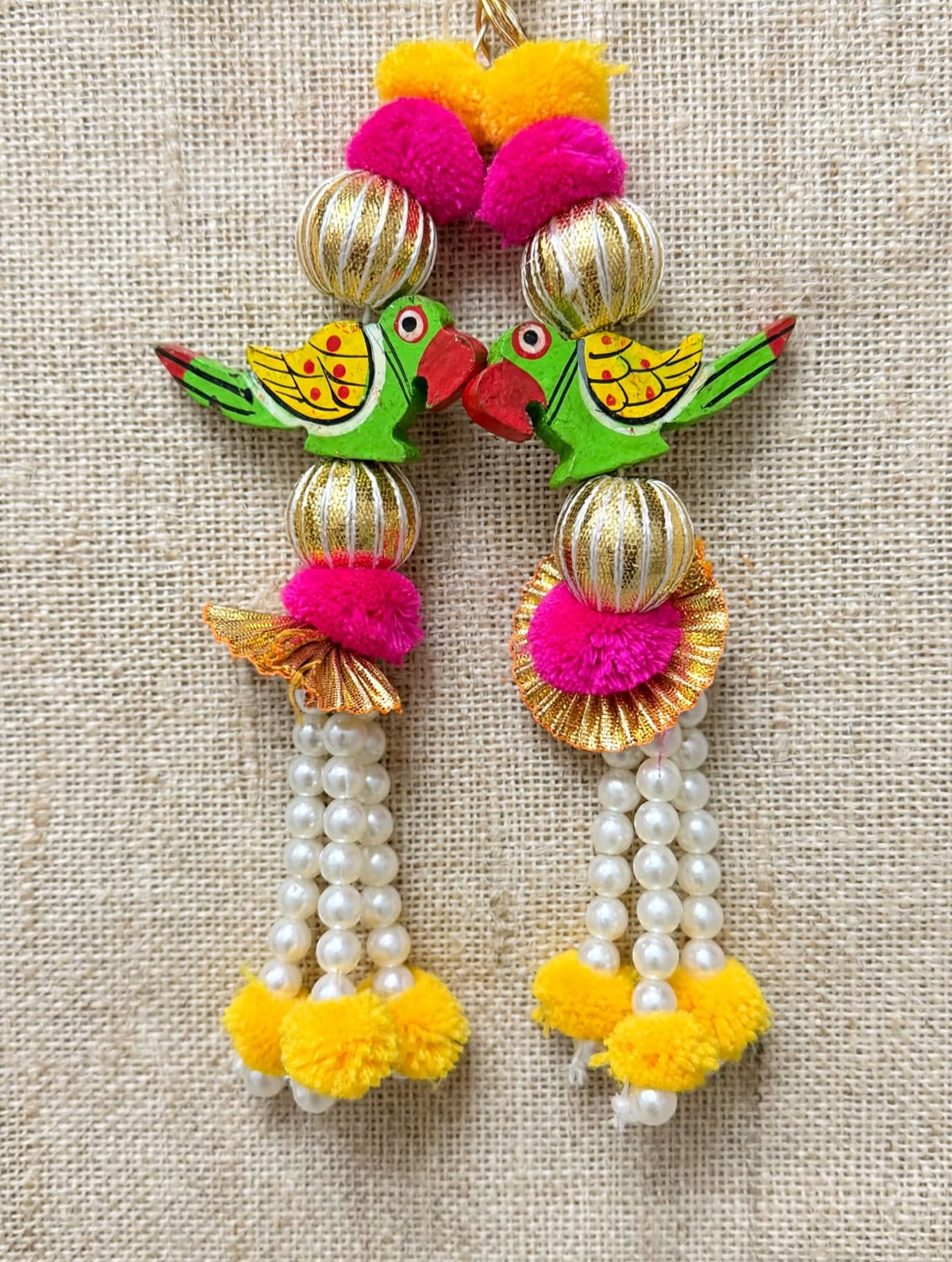 Wooden Parrot Door Hanging Pair