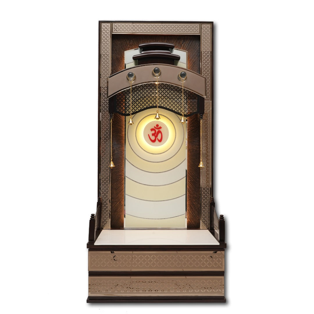 "Golden Garuda"Pooja Mandir(Double Drawer)
