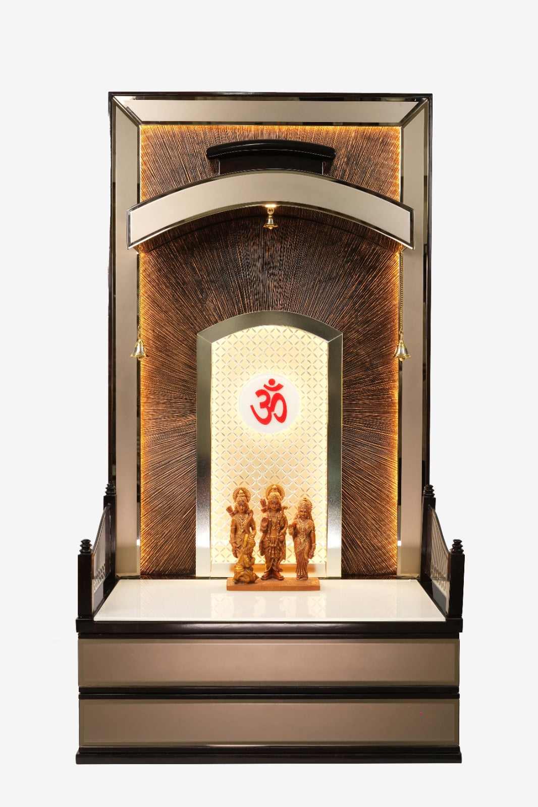 "GOLDEN CURVE"Pooja Mandir(Double Drawer)