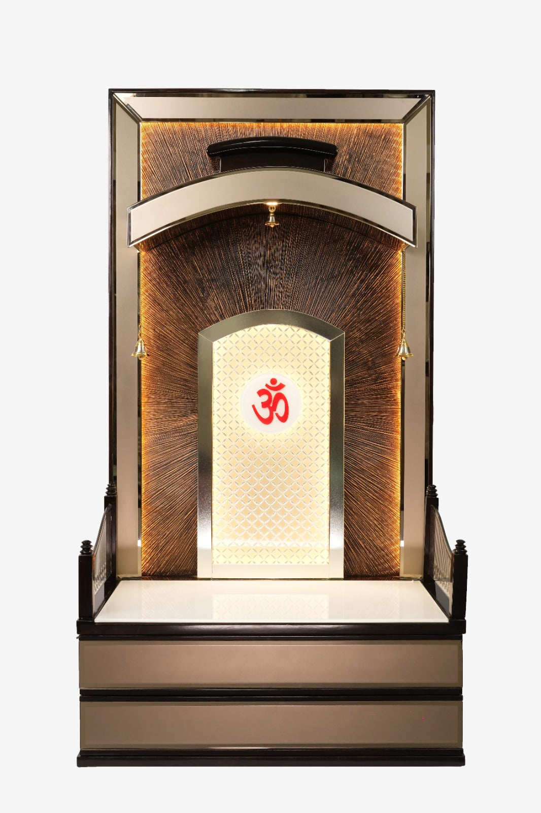 "GOLDEN CURVE"Pooja Mandir(Double Drawer)