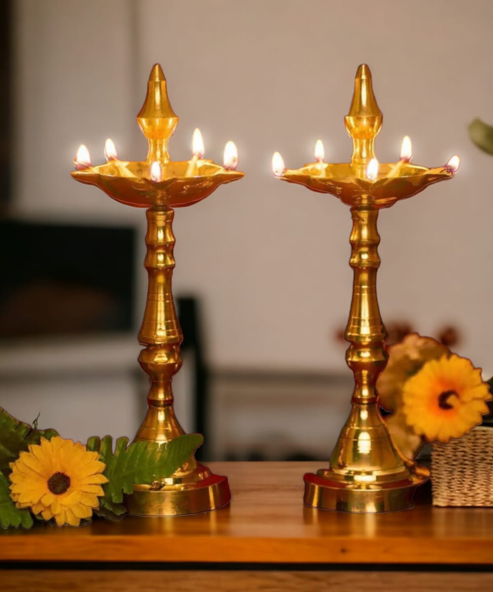 Kashi Samai Brass Lamp 27cm(Height) : Set of 2pc