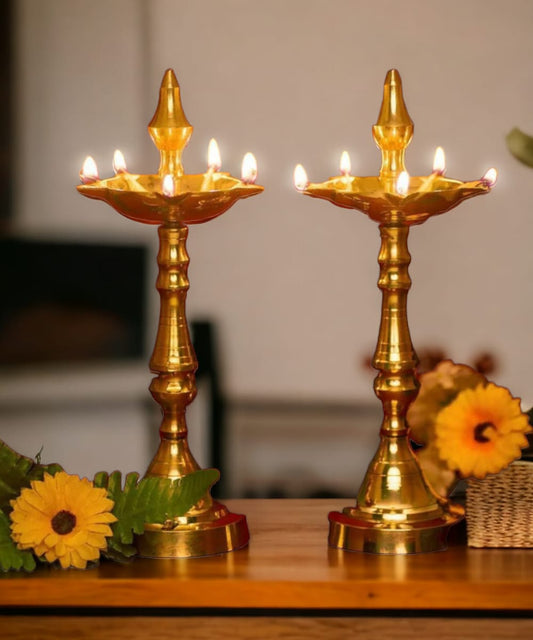 Kashi Samai Brass Lamp 33cm(Height) : Set of 2pc