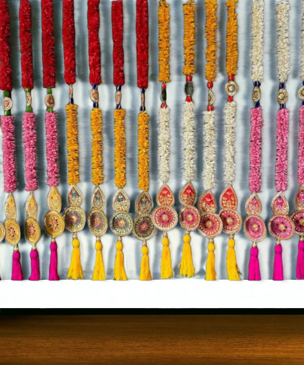 Color Gajra Hanging Strings Pair