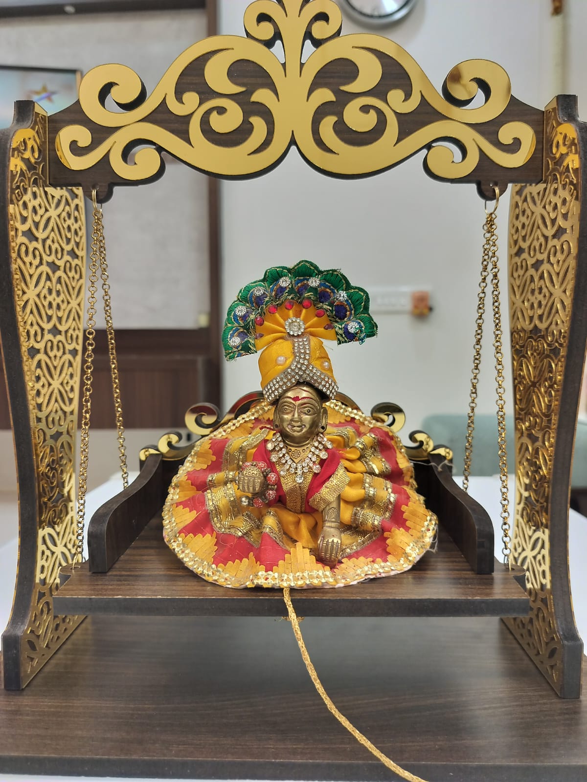 Unique Swing Palna Lord Krishna Janamashtami MDF Indian Gopal Jhula